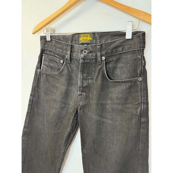 Brave Star Jeans Selvage Black Mens 28x35 The Slim Straight Button Fly Made USA - Picture 6 of 13